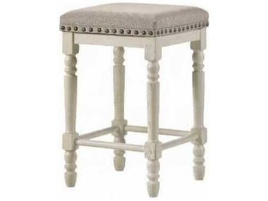 Acme Furniture Tasnim Oak Antique White Upholstered Rubberwood Counter Stool ACF77183
