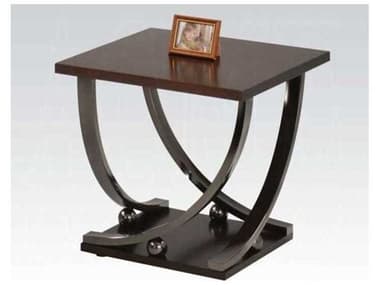 Acme Furniture Square Wood Black Nickel End Table ACF80357