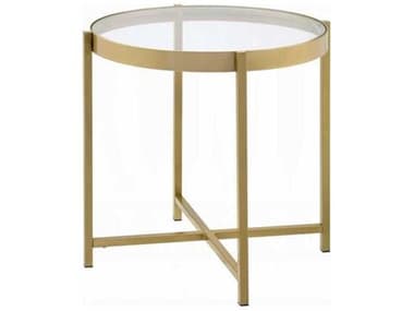 Acme Furniture Round Glass Gold End Table ACF82307