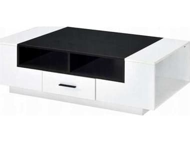 Acme Furniture Armour Rectangular Wood White Black Coffee Table ACF83135