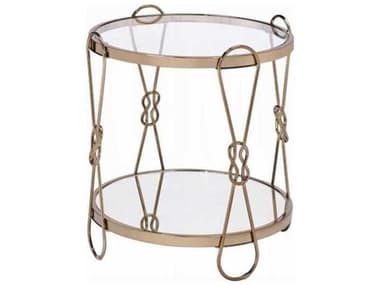 Acme Furniture Zekera Round Glass Champagne Mirrored End Table ACF83942