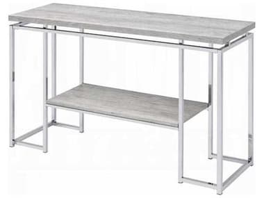 Acme Furniture Chafik Rectangular Wood Natural Oak Chrome Console Table ACF85373