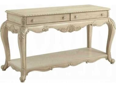 Acme Furniture Ragenardus Rectangular Wood Antique White Console Table ACF86023