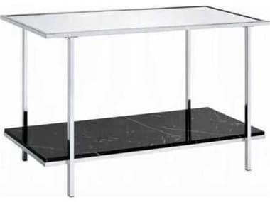 Acme Furniture Angwin Rectangular Mirrored Engineered Stone Top Chrome Console Table ACF90515