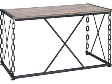 Acme Furniture Jodie Rustic Oak Antique Black Brown Wood Writing Desk ACF92248