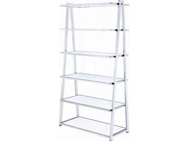 Acme Furniture Coleen White High Gloss Chrome Bookcase ACF92455