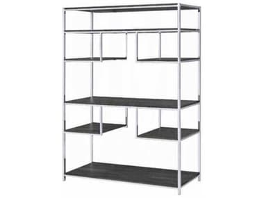 Acme Furniture Rustic Gray Oak Chrome Bookcase ACF92657