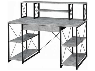 Acme Furniture Amiel Faux Concrete Black Gray Writing Desk ACF92875