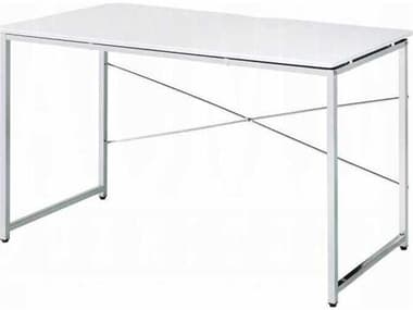 Acme Furniture Tennos White Chrome Writing Desk ACF93190