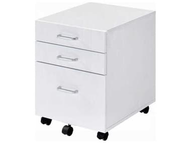 Acme Furniture Tennos White Chrome File Cabinet ACF93194