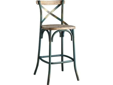 Acme Furniture Zaire Antique Turquoise Oak Walnut Wood Bar Stool ACF96807