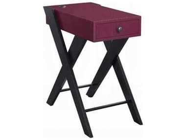 Acme Furniture Fierce Rectangular Wood Burgundy Black End Table ACF97737