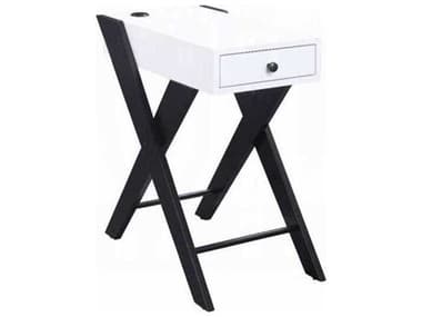 Acme Furniture Fierce Rectangular Wood White Black End Table ACF97738