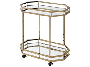 Acme Furniture Glass Champagne Mirror Bar Cart ACF98197