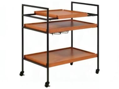 Acme Furniture Oaken Wood Brown Honey Oak Black Bar Cart ACF98675
