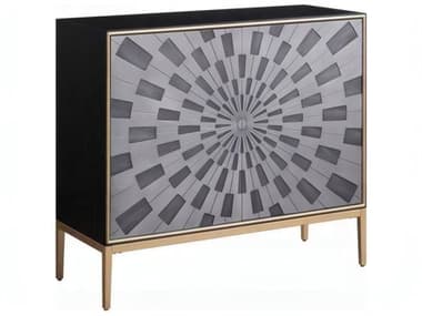 Acme Furniture Black Gray Brass Birch Wood Accent Chest ACFAC00200