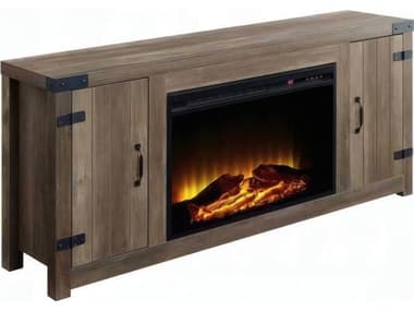 Acme Furniture Tobias Rustic Oak Electric Fireplace ACFAC00275