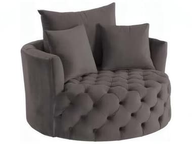 Acme Furniture Zunyas Swivel Gray Velvet Accent Chair ACFAC00292