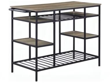 Acme Furniture Wood Rustic Oak Black Bar Cart ACFAC00325
