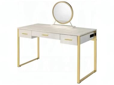 Acme Furniture Myles Antique White Champagne Vanity Table ACFAC00841