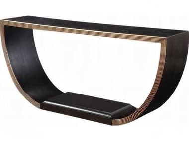 Acme Furniture Demilune Wood Black Gold Console Table ACFAC01924