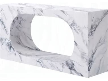 Acme Furniture Fritzy Rectangular Faux Stone Engineered Console Table ACFAC03128