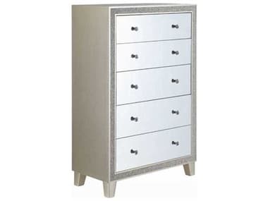 Acme Furniture Sliverfluff Mirrored Champagne Poplar Wood Accent Chest ACFBD00247