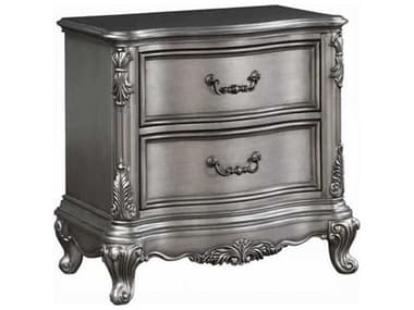 Acme Furniture Ariadne 2-Drawers Silver Poplar Wood Nightstand ACFBD00604