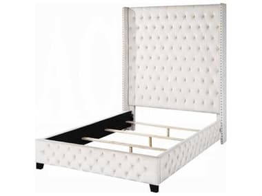 Acme Furniture Fabrice Beige Velvet Plywood Upholstered Queen Platform Bed ACFBD00965Q