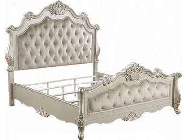 Acme Furniture Bently Champagne Hardwood Upholstered Queen Panel Bed ACFBD02289Q