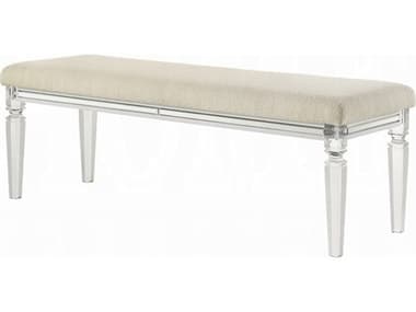 Acme Furniture Tarian Pearl White Upholstered Accent Bench ACFBD02322