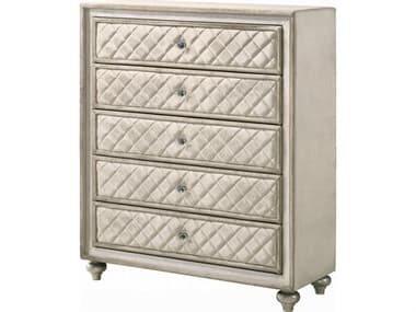 Acme Furniture Lucienne Beige Velvet Rubberwood Accent Chest ACFBD02339