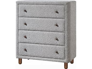 Acme Furniture Cleo Gray Boucle Rubberwood Accent Chest ACFBD02474