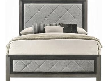 Acme Furniture Jehoram Gray Linen Poplar Wood Upholstered King Panel Bed ACFBD02721EK