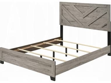 Acme Furniture Mari Light Gray Rubberwood Wood Queen Panel Bed ACFBD04142Q