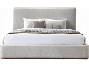 Acme Furniture Orane Gray Linen Rubberwood Upholstered Queen Platform Bed ACFBD04582Q