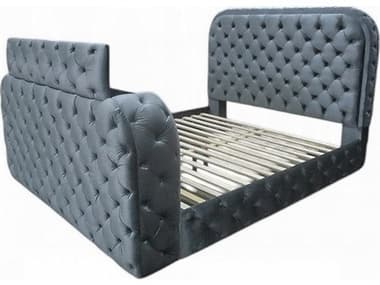 Acme Furniture Kana Gray Upholstery Velvet Upholstered King Panel Bed ACFBD05071EK