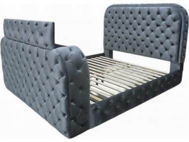 Acme Furniture Kana Gray Upholstery Velvet Upholstered Queen Platform Bed ACFBD05072Q
