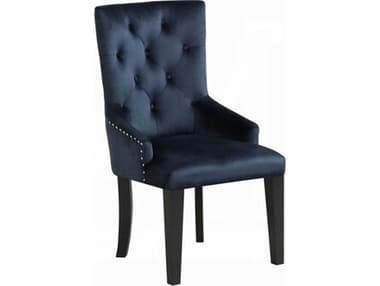 Acme Furniture Varian Poplar Wood Black Velvet Upholstered Armless Dining Chair ACFDN00592