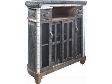 Acme Furniture Antique Ebony Leather Bar Table ACFDN01019