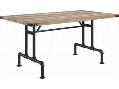 Acme Furniture Edina Rectangular Wood Oak Sandy Black Dining Table ACFDN01057
