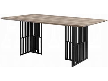 Acme Furniture Zudora Rectangular Wood Antique Oak Black Dining Table ACFDN01757