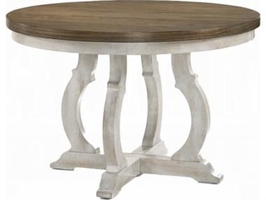 Acme Furniture Cillin Round Wood Walnut Antique White Dining Table ACFDN01805