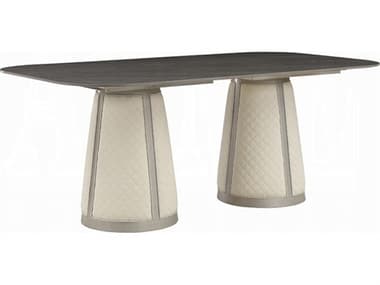 Acme Furniture Kasa Rectangular Sintered Stone Top Champagne Dining Table ACFDN02011