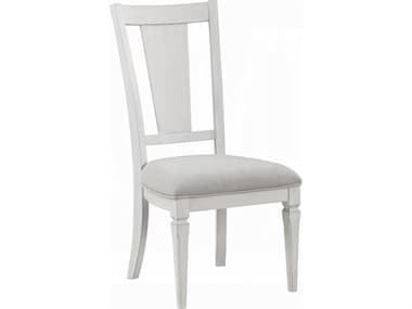 Acme Furniture Katia Rubberwood White Upholstered Armless Dining Chair Set of 2 ACFDN02274