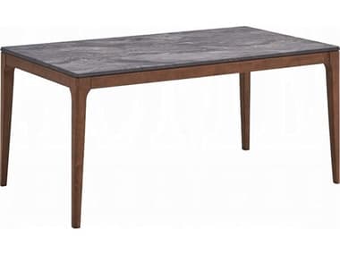 Acme Furniture Bevis Rectangular Engineered Stone Walnut Dining Table ACFDN02312