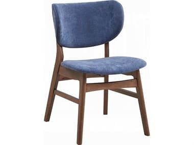Acme Furniture Bevis Rubberwood Blue Upholstered Armless Dining Chair Set of 2 ACFDN02313