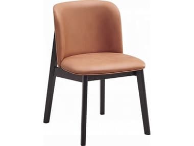 Acme Furniture Eliora Rubberwood Orange Microfiber Upholstered Armless Dining Chair Set of 2 ACFDN02367