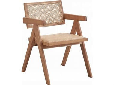 Acme Furniture Velentina Rubberwood Natural Arm Dining Chair Set of 2 ACFDN02373