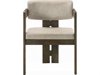 Acme Furniture Destin Walnut Wood Brown Upholstered Arm Dining Chair ACFDN03076